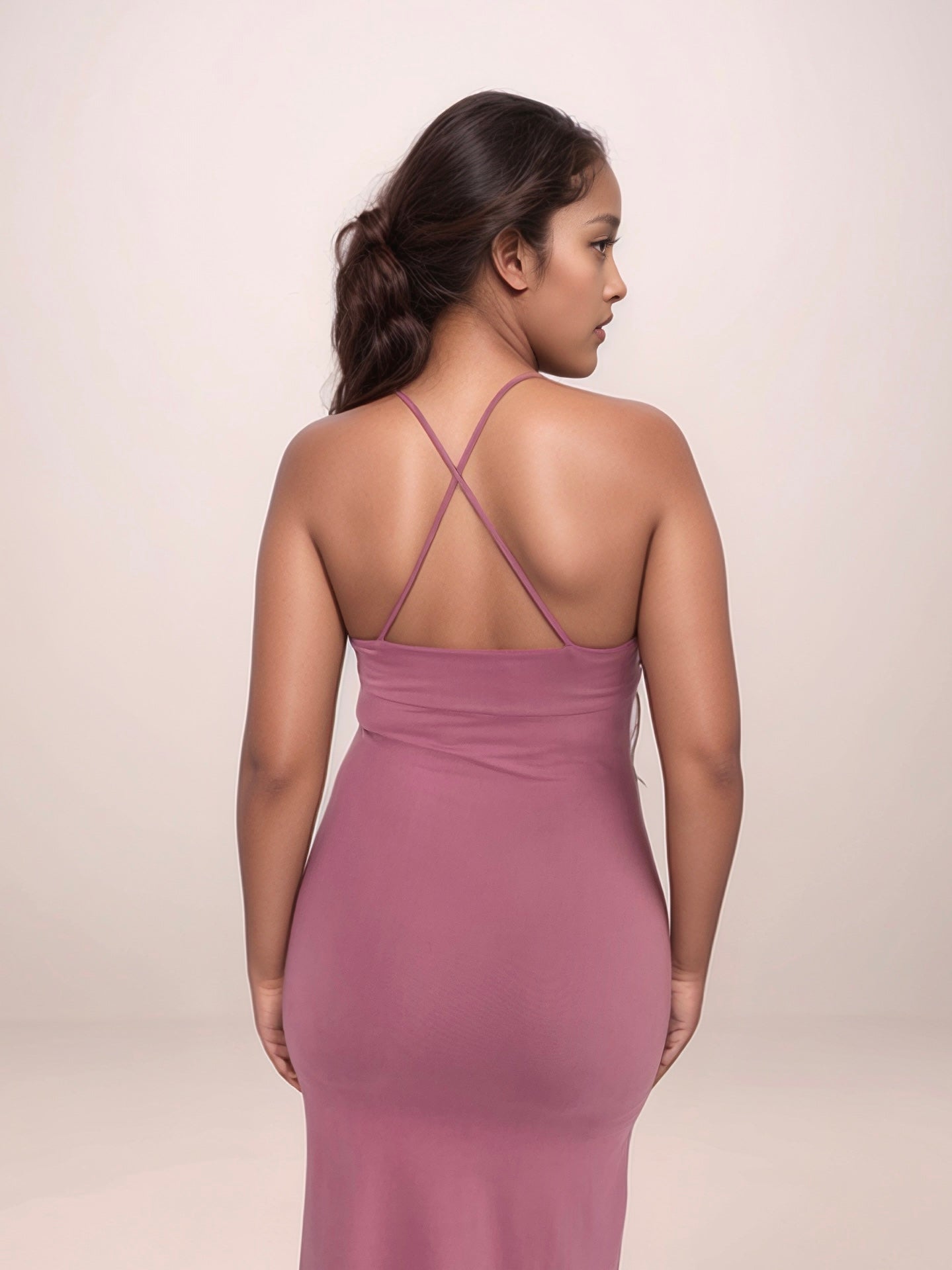 Grace Cowl Midi Dress In Dusty Pink