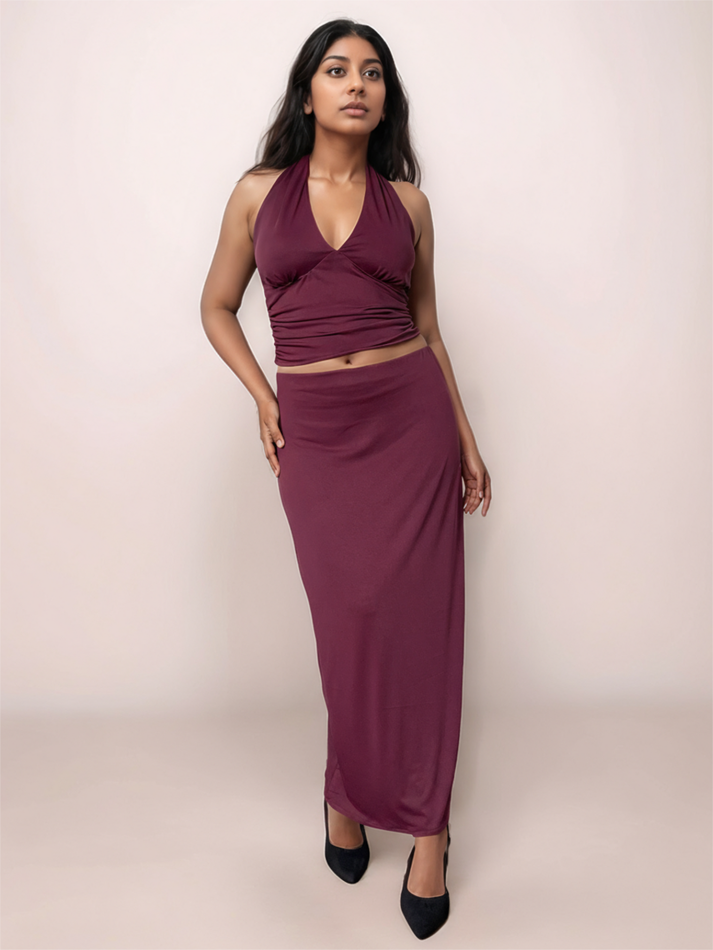 Noa Hammock Top In Burgundy