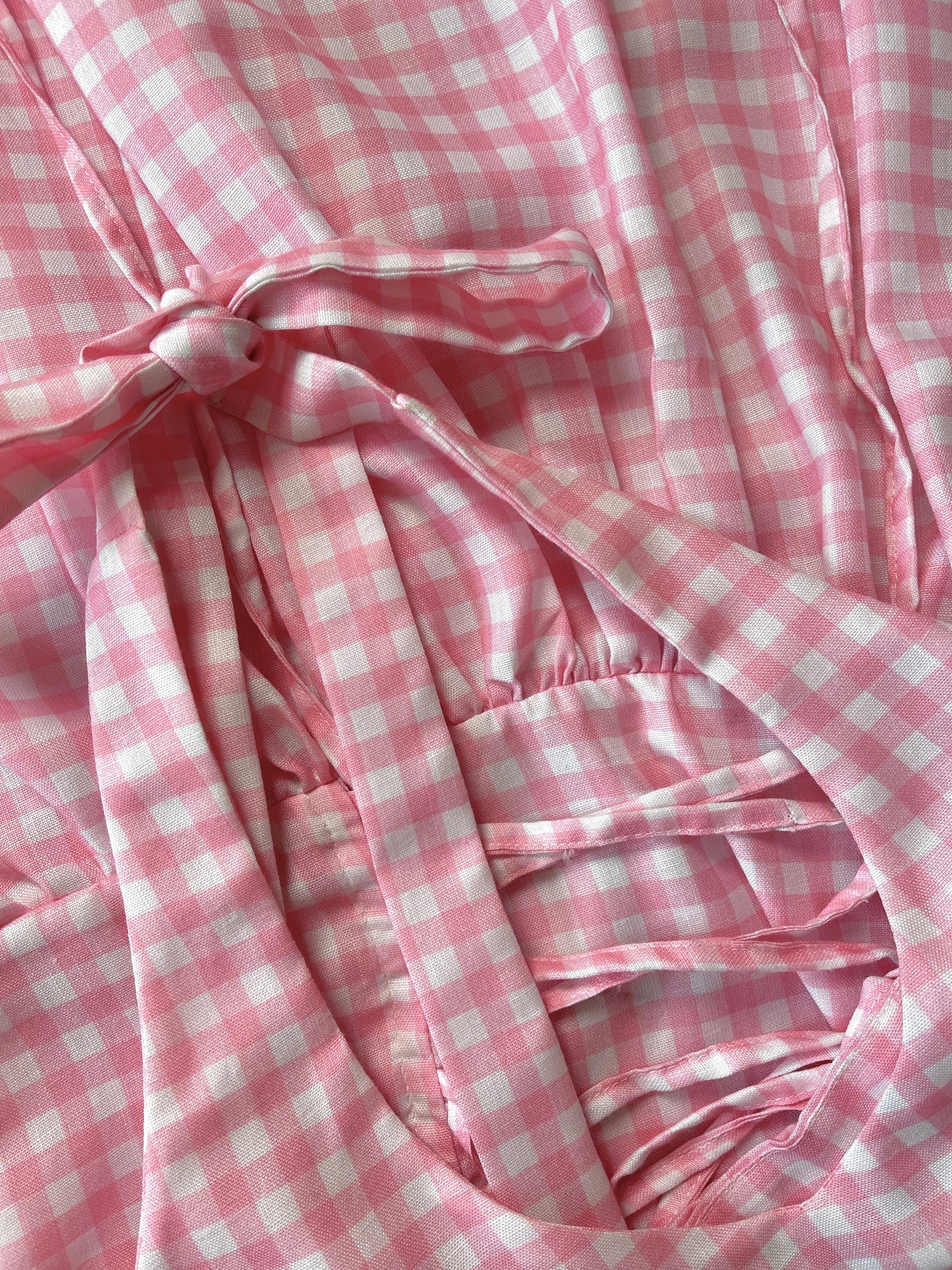 Valentina Halter Midi Dress In Pink Gingham
