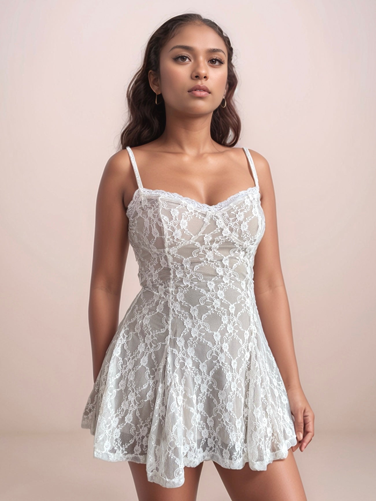 Laila Lace Mini Dress With Shrug In Summer White