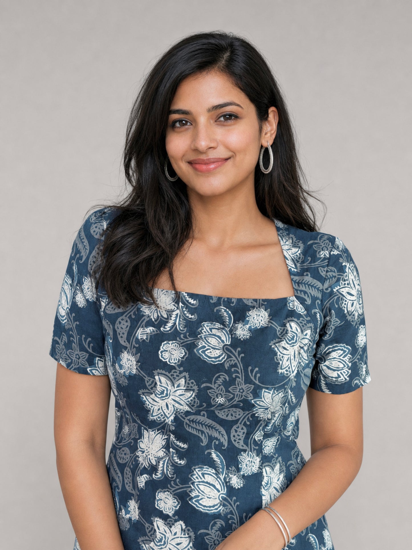 Kuhu Short Kurti With Corset Back In Indigo