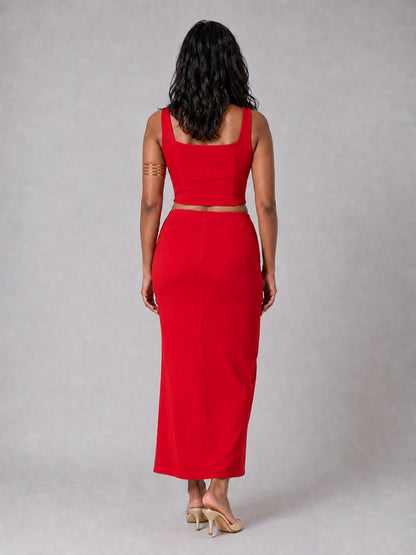 Sarah Corset Top In Red