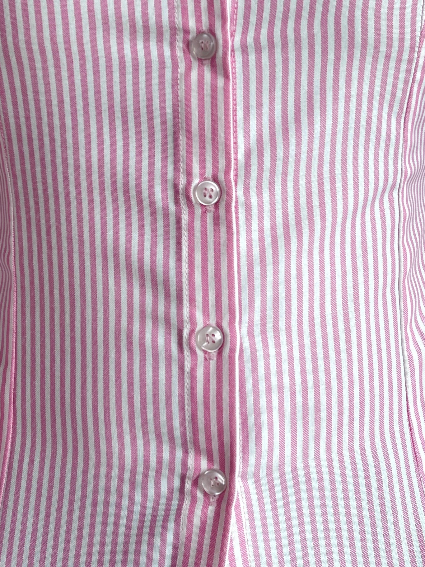 Elara Shirt With Corset Back In Pink Stripes