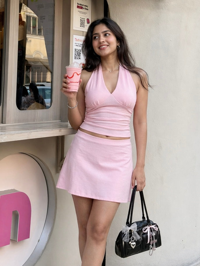 Noel Mini Skirt In Pink