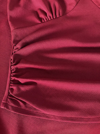 Noa Hammock Top With Gathered Waist In Red