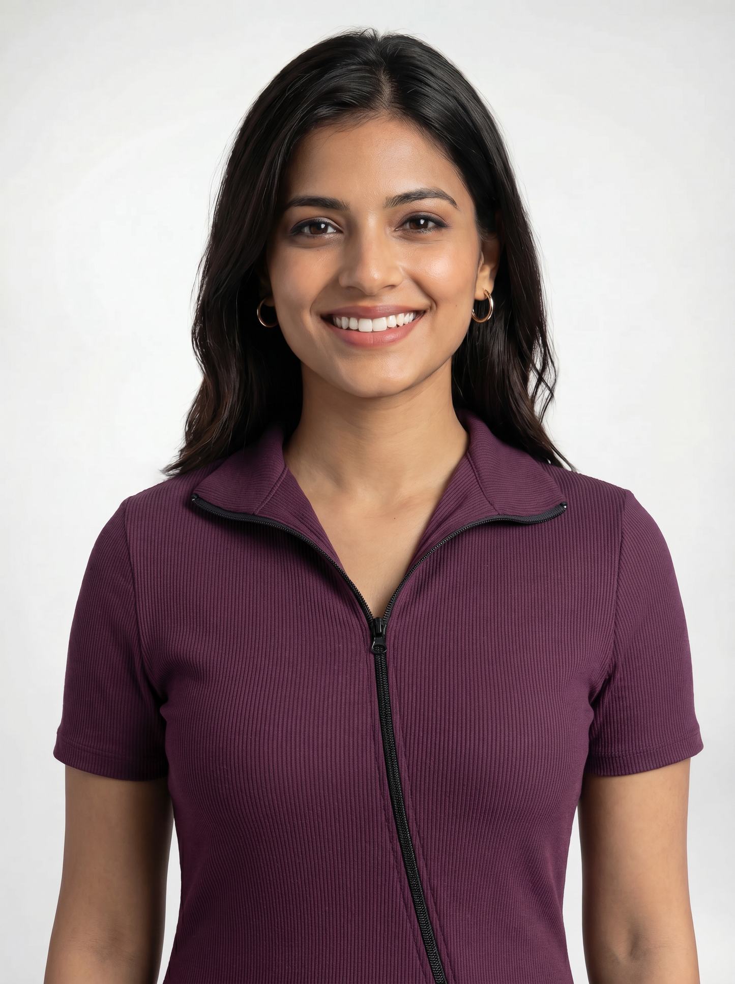 Toby Midi Rib Dress With 2 Way Zipper In Burgundy