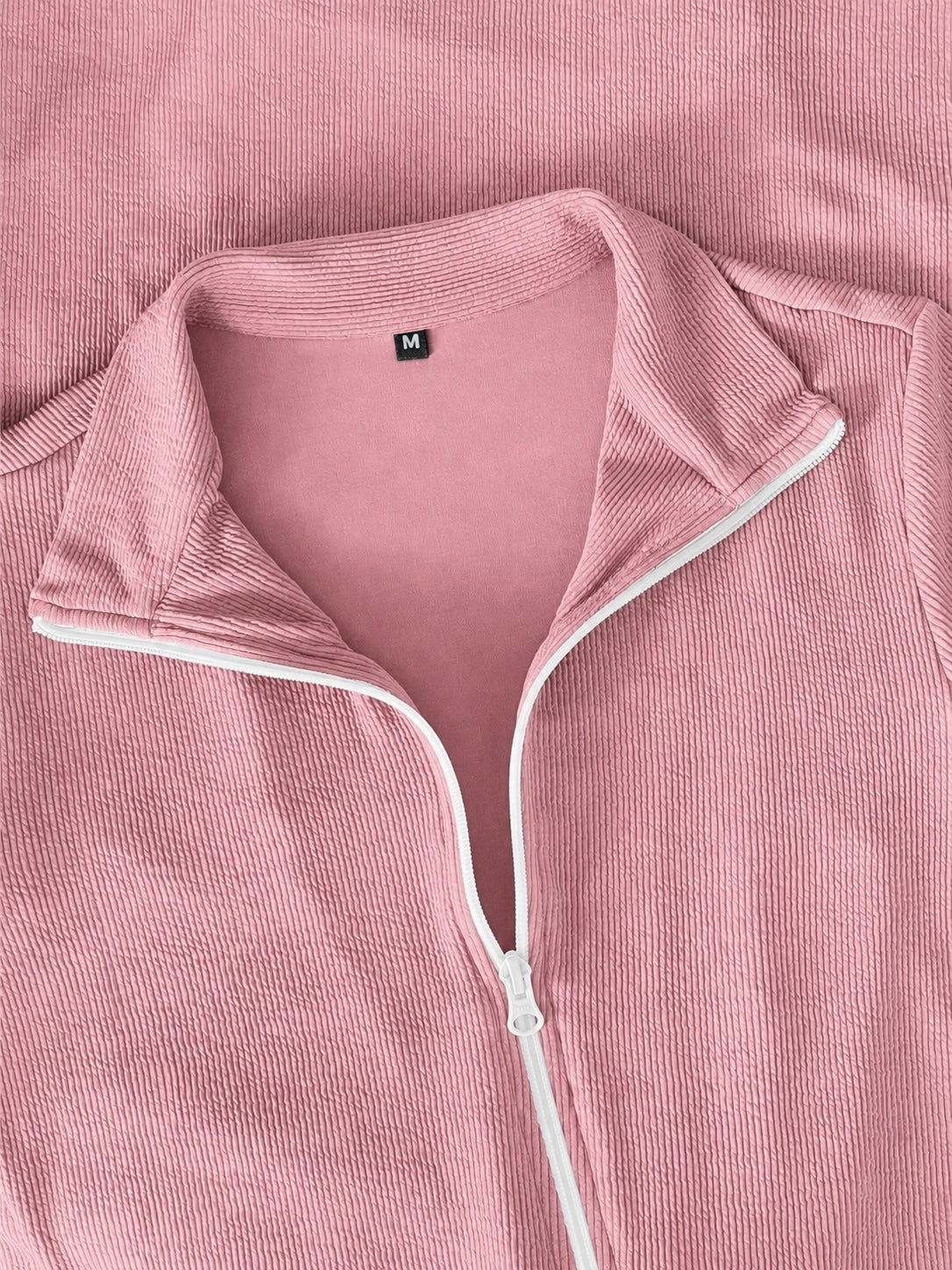 Toby Midi Rib Dress With 2 Way Zipper In Pink