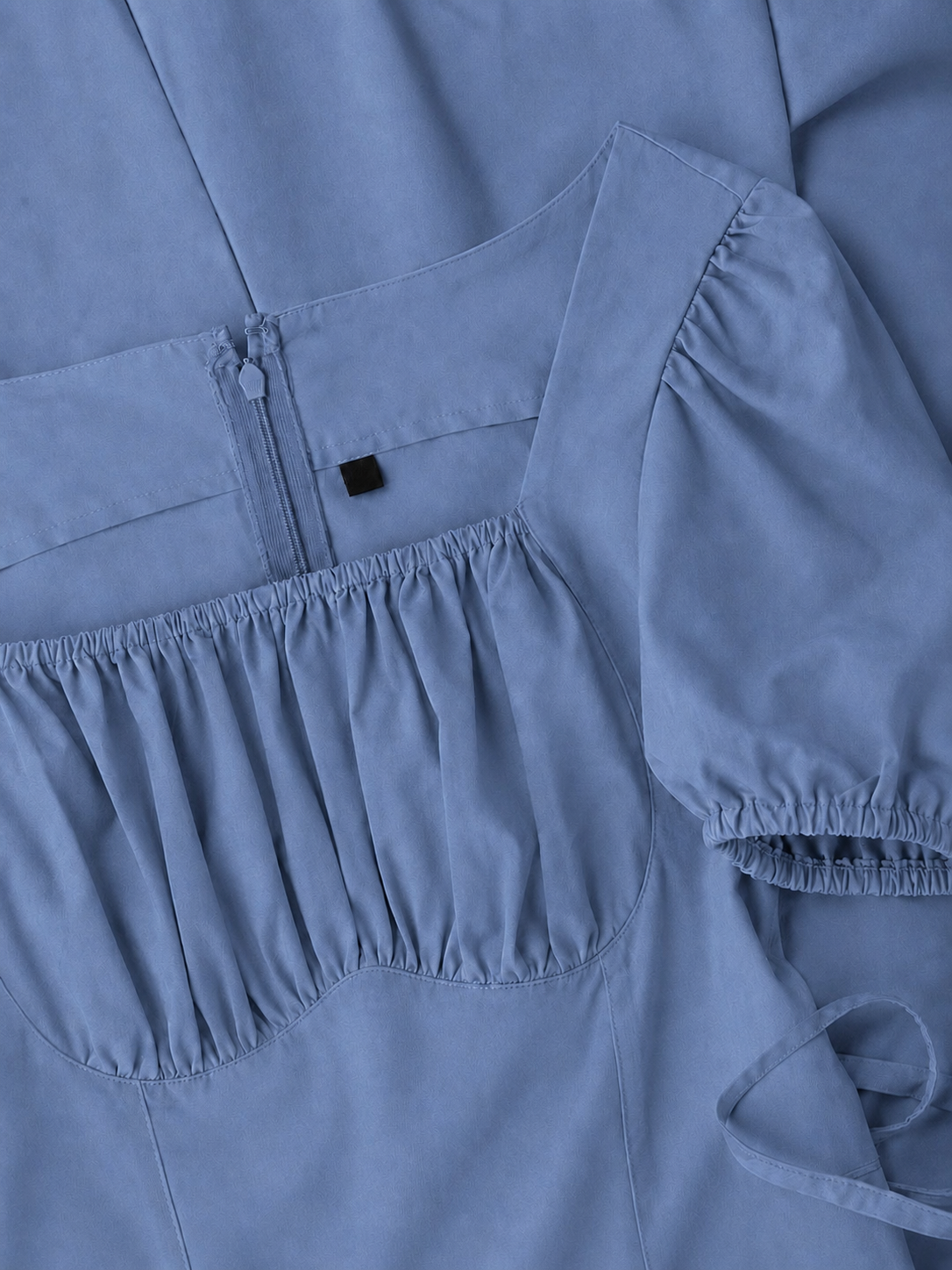 Tula Midi Dress With Basque Waist In Soft Blue